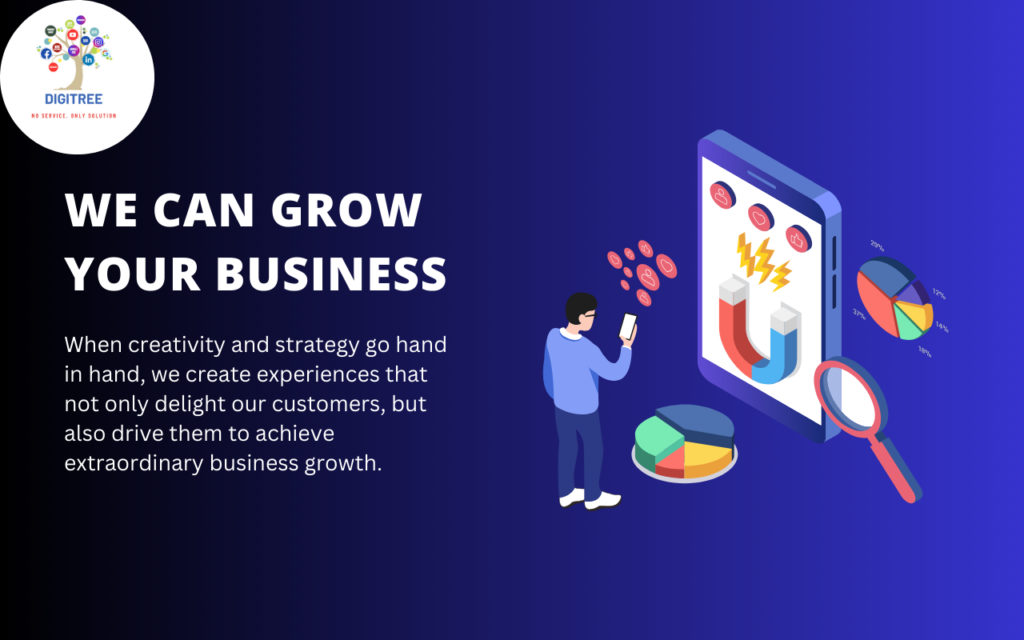 Purple and White Simple Illustration Grow Your Business Desktop Prototype